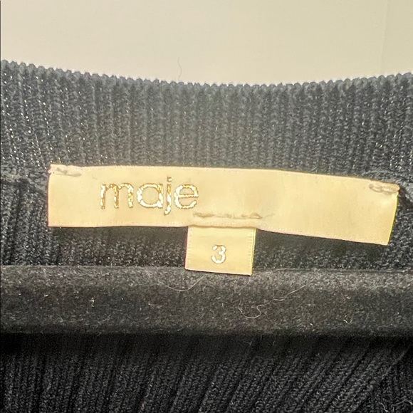 Maje Ribbed, Knit Sweater With Tie Back - Picture 2 of 5